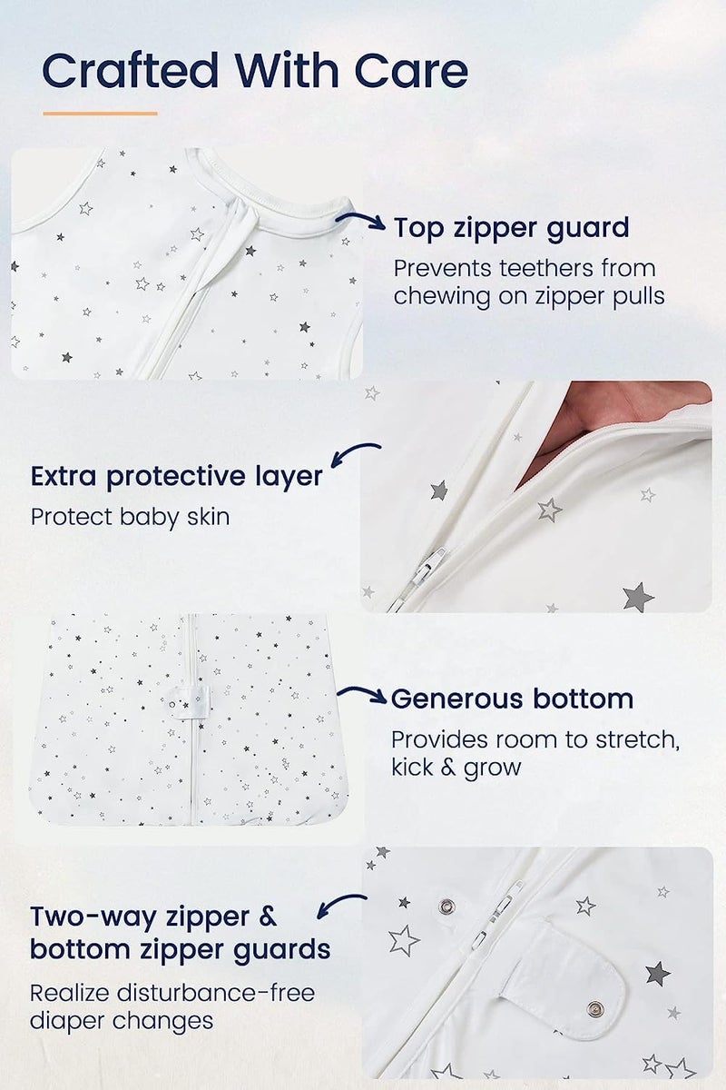 TotAha Light Sleep Sack 6-15 Months 0.5 TOG, Stretchy Baby Wearable Blanket, Silky Comfort, Buttery Soft Sleeping Bag with 2-Way Safe Zippers for Boys and Girls - Image 4